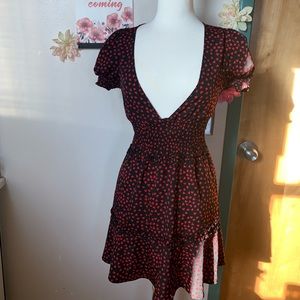 PrettyLittleThing Babydoll Heart Polka Dot Dress